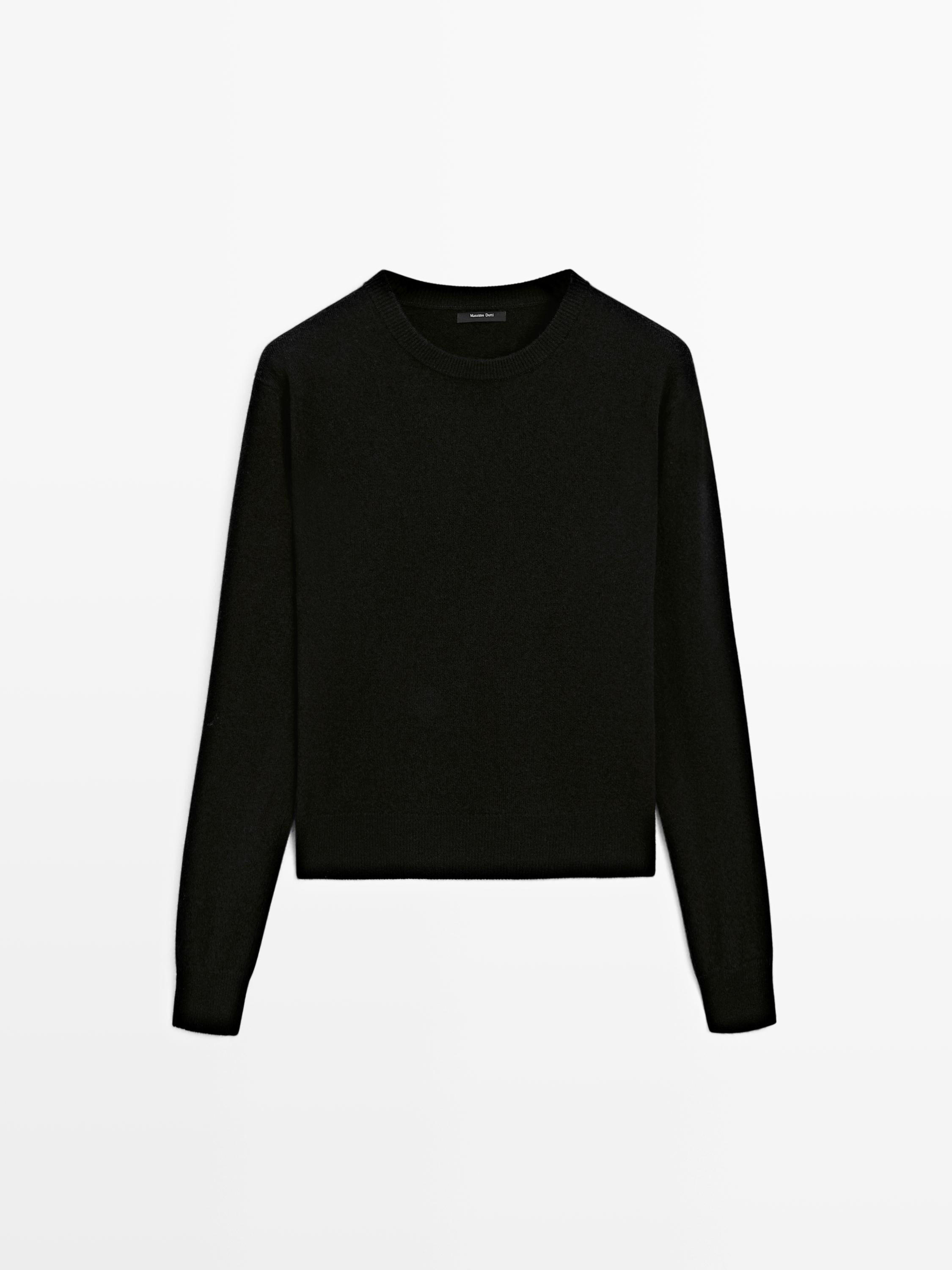 Wool blend crew neck knit sweater | Massimo Dutti UK