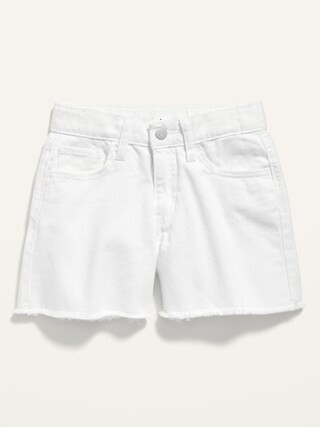 High-Waisted Frayed-Hem Twill Shorts for Girls | Old Navy (US)