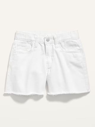 High-Waisted Frayed-Hem Twill Shorts for Girls | Old Navy (US)