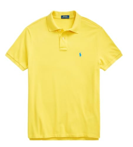POLO RALPH LAUREN Men Custom Fit Mesh Pony Logo Shirt (XL, Yellowfin) | Amazon (US)
