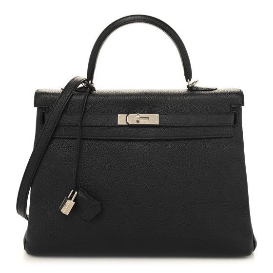 Togo Kelly Retourne 32 Black | FASHIONPHILE (US)