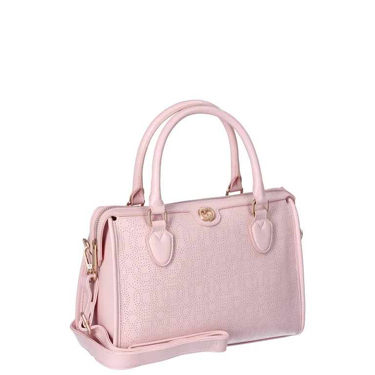 Time and Tru Woman's Wyatt Satchel Handbag, Pink Blush Perforated | Walmart (US)