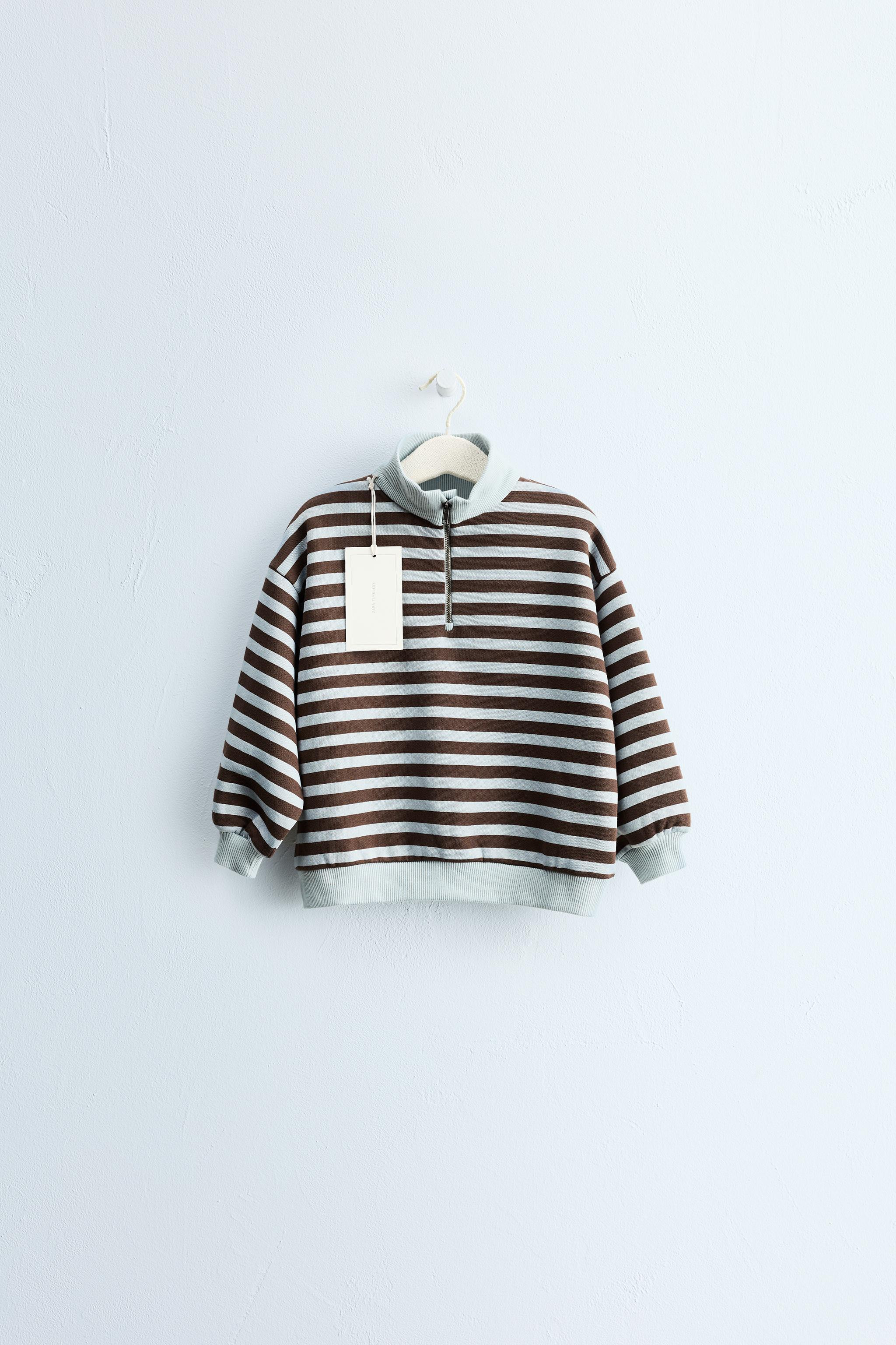 Zara Timeless \u2013 Sweatshirt mit streifen und Rei\u00dfverschluss | Zara DE