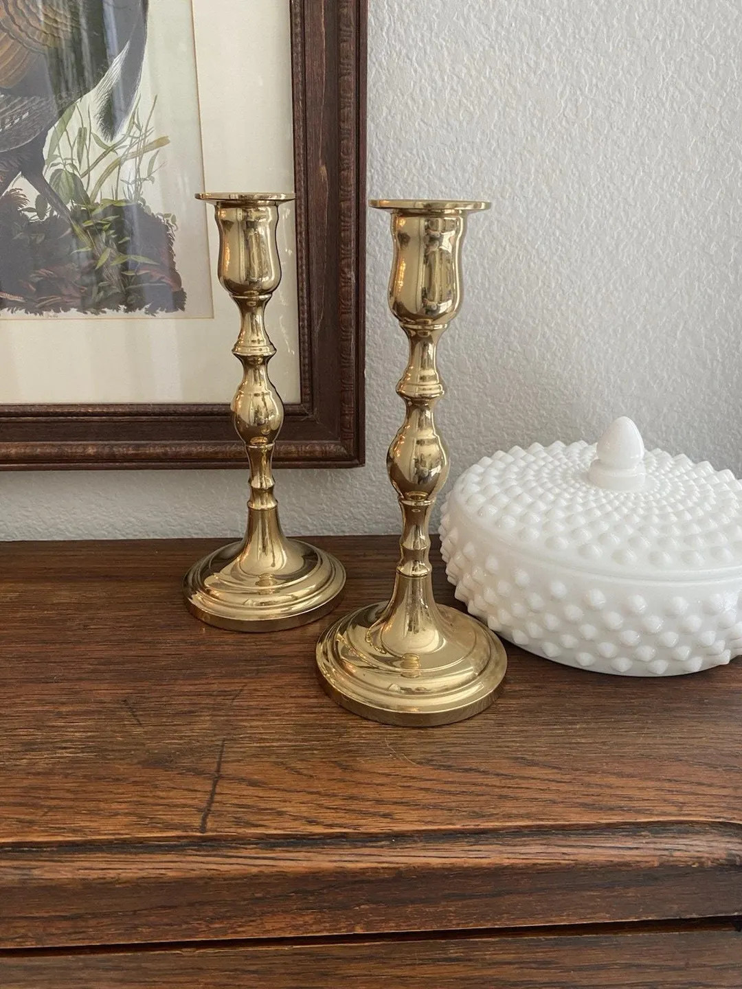 Vintage Traditional Solid Brass Candle Holders Pair Vintage Brass Candleholders | Etsy (US)