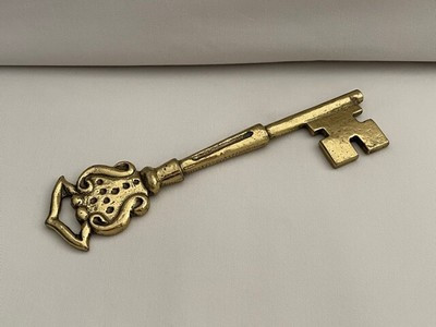 Vintage Large Decorative Solid Brass Key Collectable Ornate Decor Accent | eBay US