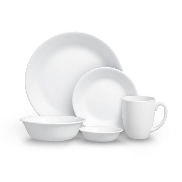 Corelle 20pc Vitrelle Livingware Dinnerware Set Frost White | Target