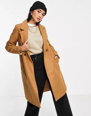 Vero Moda tailored coat in camel | ASOS (Global)
