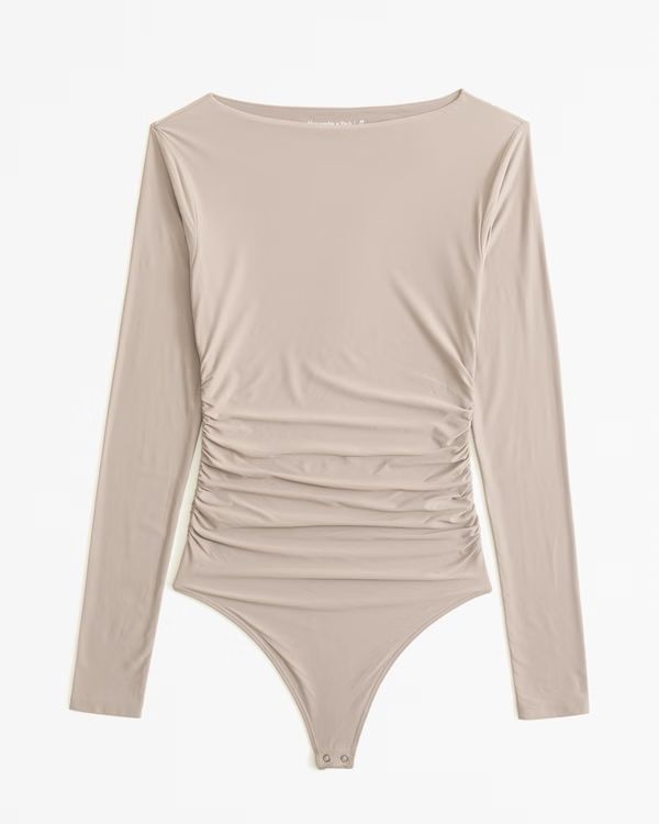 Women's Soft Matte Seamless Long-Sleeve Slash Bodysuit | Women's Clearance | Abercrombie.com | Abercrombie & Fitch (US)