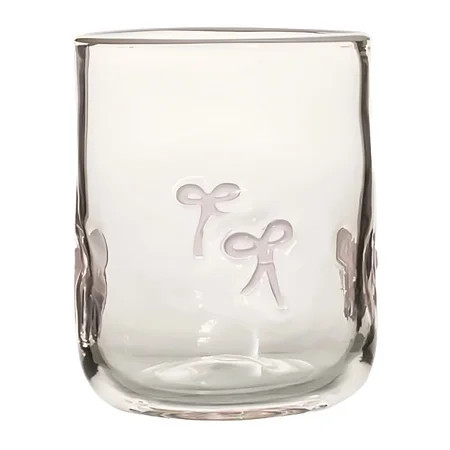 BPPEG Christmas Icon Juice Glass - 16 Oz Pink Christmas Bow Stemless Drinking Glass Cup for Holiday Party Supplies Gifts Christmas Icon Glasses | Walmart (US)