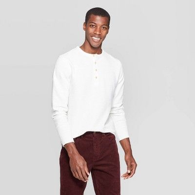 Men's Regular Fit Long Sleeve Textured Henley Shirt - Goodfellow & Co™ | Target