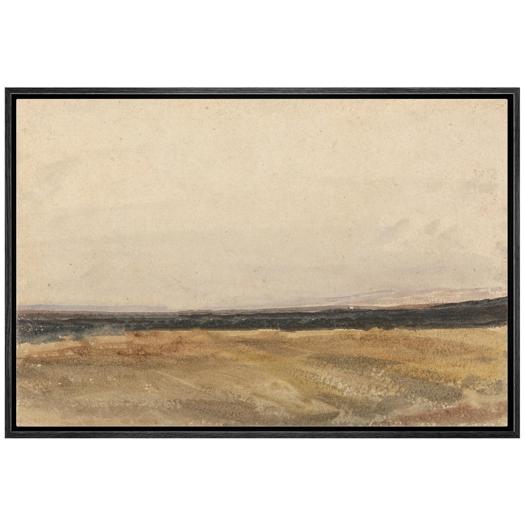 IDEA4WALL Framed Canvas Wall Art Vintage Landscape Subtle Watercolor Prairie Scene Earthy Tone Ab... | Walmart (US)