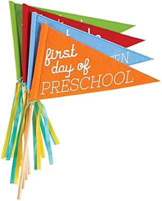 Mud Pie First & Last Day Pennant Set, Multi | Amazon (US)
