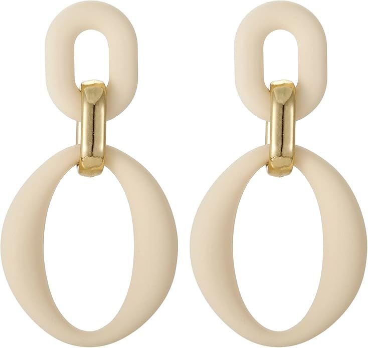 RUOFFETA Acrylic Rectangle Earrings, Fashion Acrylic Square/Oval/Hoop Statement Drop Earrings for... | Amazon (US)