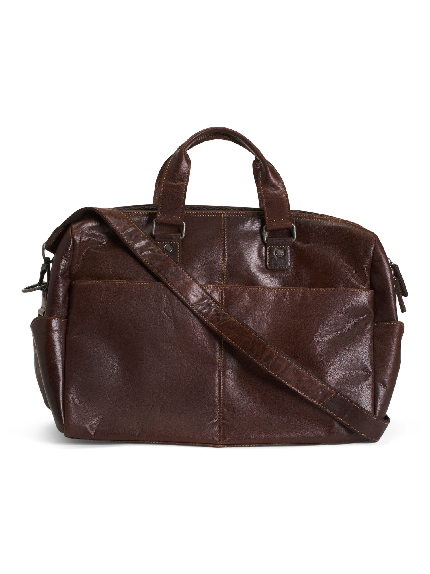 Buffalo Leather Voyager Hand Stained Duffel | TJ Maxx