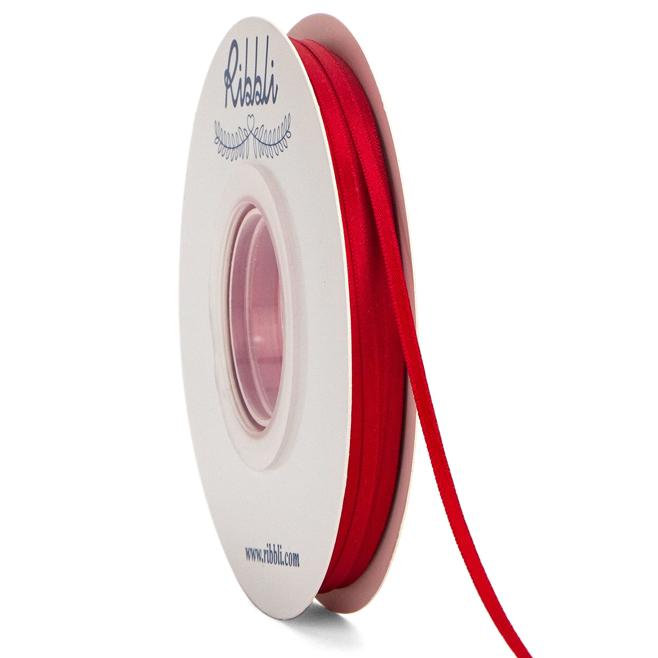 Ribbli Double Faced Red Satin Ribbon,1/8” x Continuous 50 Yards,Use for Bows Bouquet,Gift Wrapp... | Amazon (US)