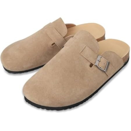 KIDMI Women's Suede Clogs Leather Mules Cork Footbed Sandals Potato Shoes with Arch Support | Amazon (US)