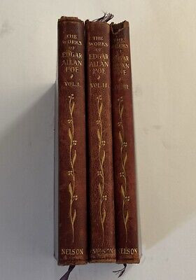 1905 3 Vol Works Of Edgar Allan Poe Thomas Nelson Leather India Paper | eBay US