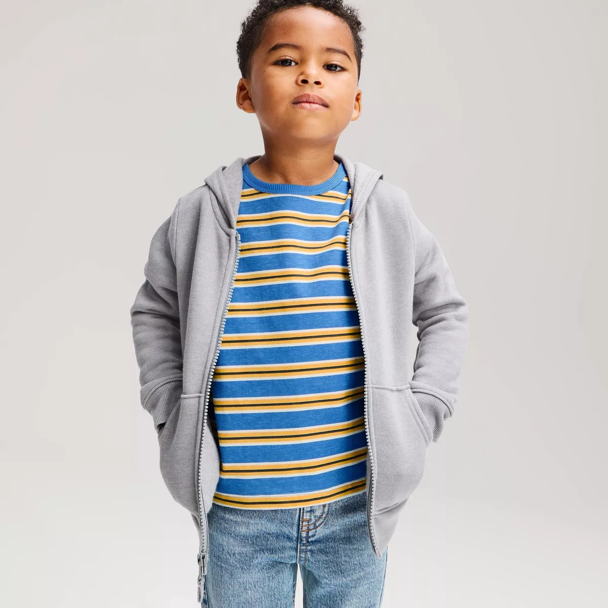 Toddler Boys' Short Sleeve Striped Relaxed Fit T-Shirt - Cat & Jack\u2122 Blue 12M | Target