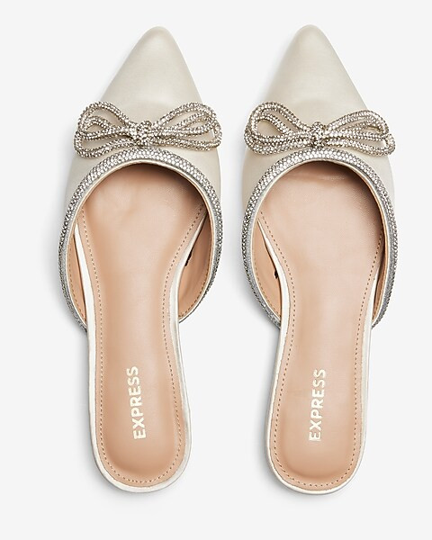 Bridal Rhinestone Embellished Bow Flats | Express
