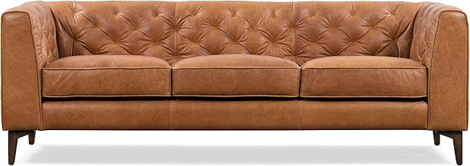POLY & BARK Essex 89" Sofa in Full-Grain Pure-Aniline Italian Tanned Leather in Cognac Tan | Amazon (US)