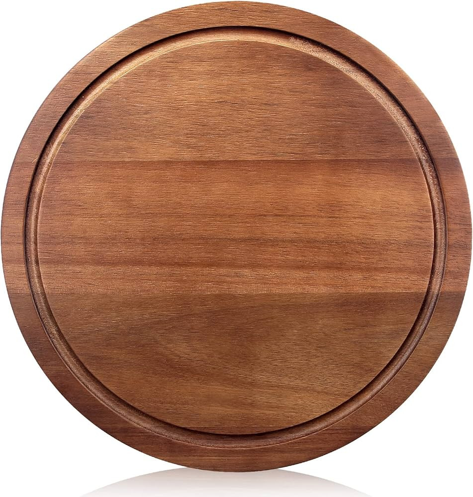 Round Acacia Wood Cutting Boards for Kitchen Meat Best Wooden Charcuterie Boards Circular Cheese ... | Amazon (US)