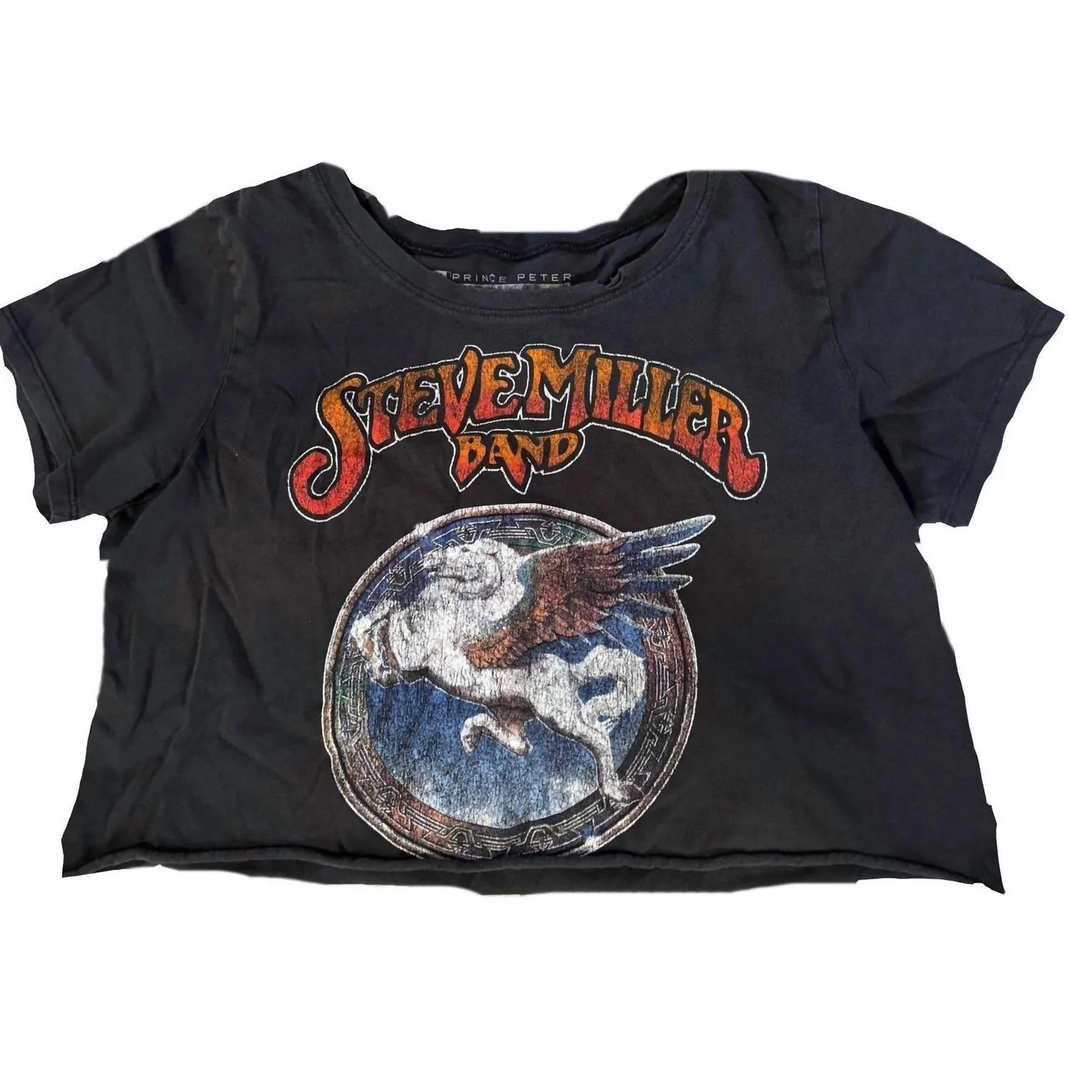 Women's Steve Miller Crop Tee In Black | Shop Simon