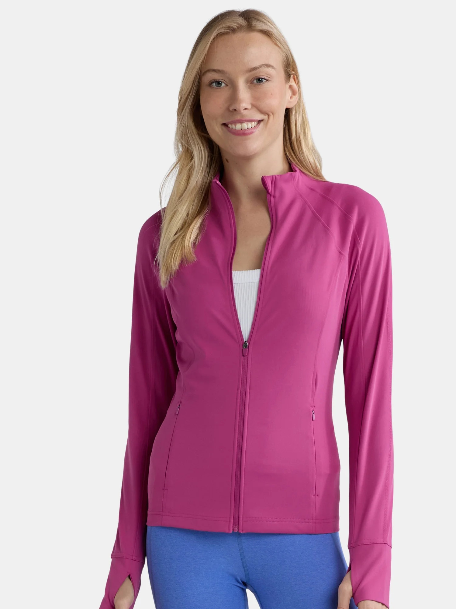 Avia Women's and Women's Plus SoftSculpt Zip-Up Active Jacket, Sizes XS-4X | Walmart (US)
