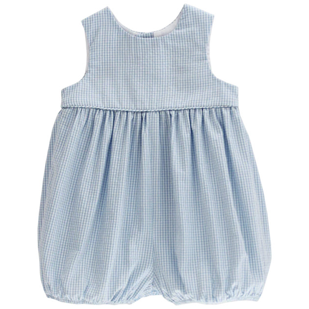 Blue Check Seersucker - Boys Infant Bubble | The Bailey Boys, inc