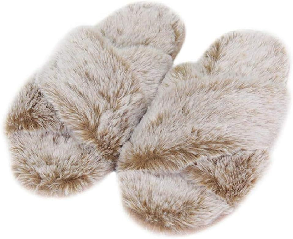 Cozy Pink Fuzzy Slippers for Women Open Toe Breathable Memory Foam Fluffy Bedroom Spa House Slipp... | Amazon (US)