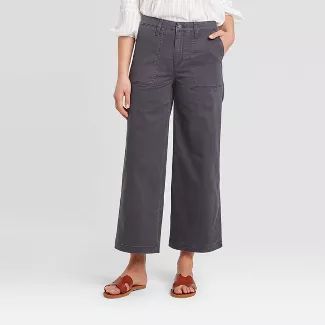 Women's High-Rise Wide Leg Cropped Jeans - Universal Thread™ Gray | Target