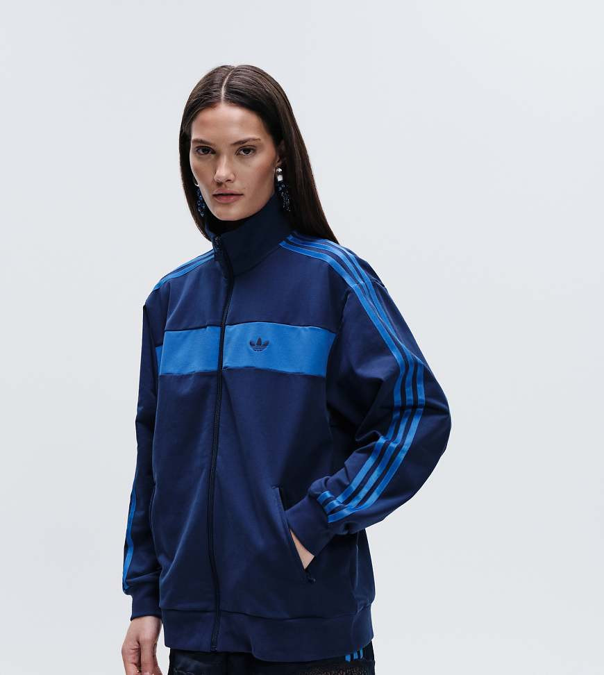 adidas Originals x ASOS retro track jacket in navy | ASOS (Global)