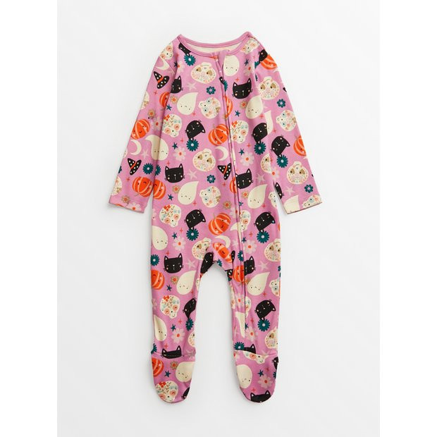 Buy Pink Day Of The Dead Sleepsuit Up to 1 mth | Sleepsuits and pyjamas | Tu | Tu Clothing