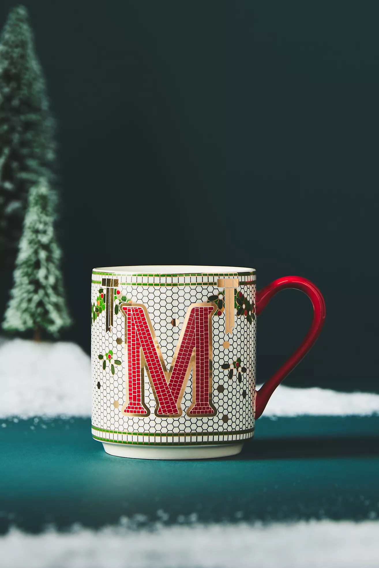 Festive Bistro Tile Monogram Mug | Anthropologie (US)