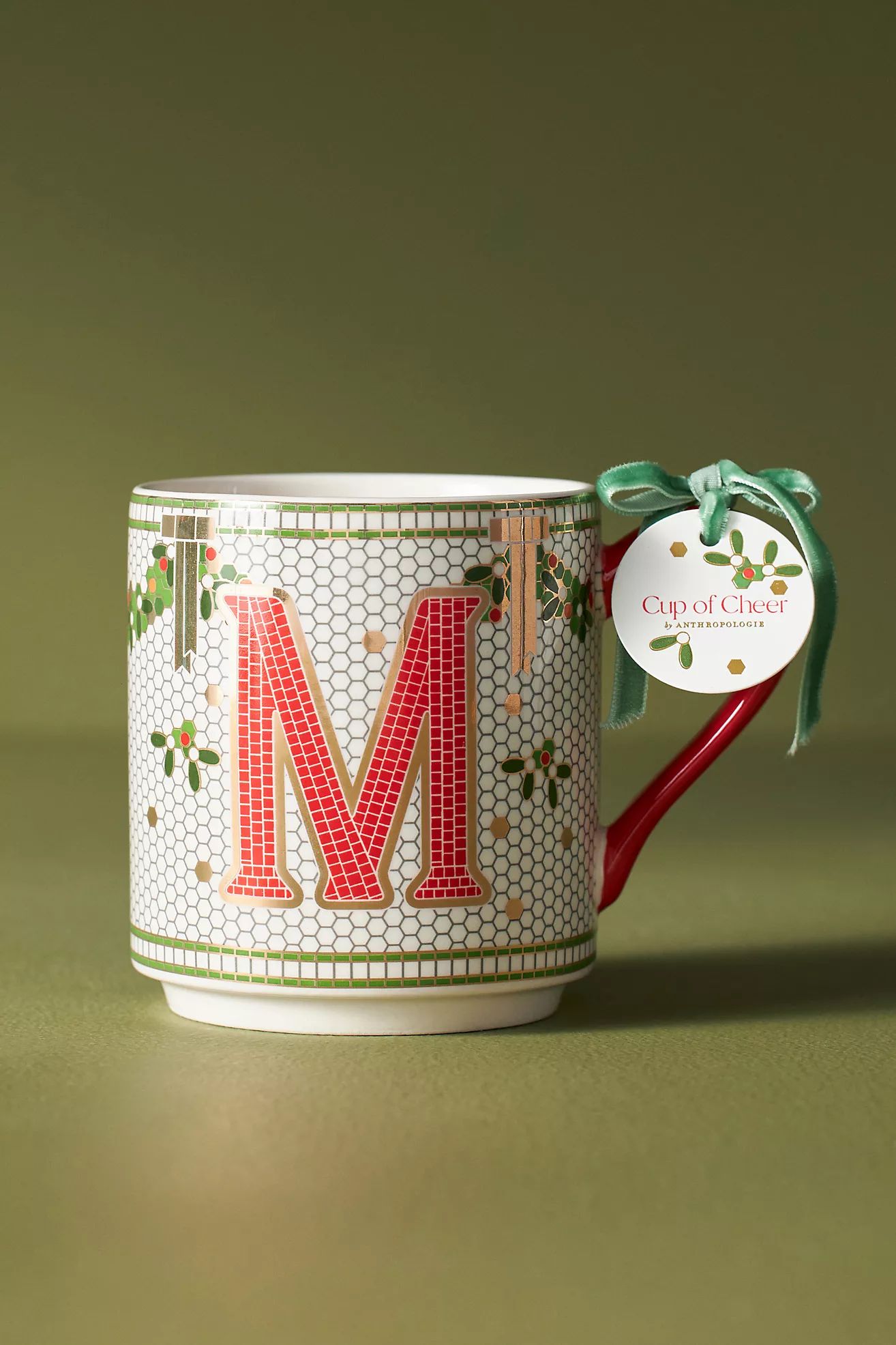 Festive Bistro Tile Monogram Mug | Anthropologie (US)