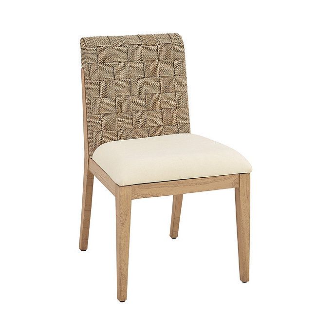 Neilsen Dining Chairs Linen Cushion & Seagrass Back Set of 2 | Ballard Designs, Inc.