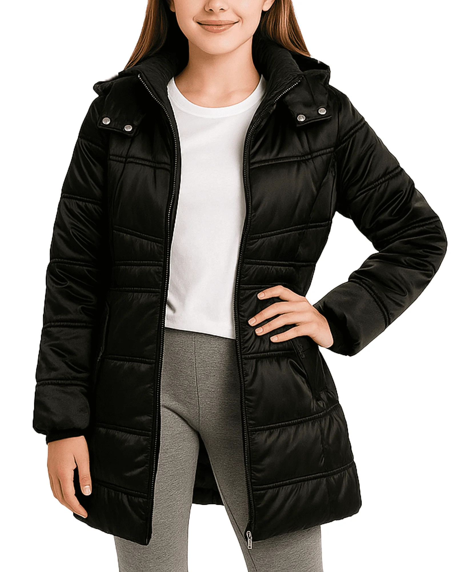 Steve Madden Girls Puffer Jacket - Insulated Long Length Parka Quilted Winter Jacket for Girls (S... | Walmart (US)