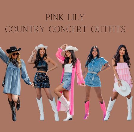 Pink lily 
Country concert outfits 

Cowgirl boots 
Cowboy hat 
Blue Jean 
Summer dresses 
Spring dresses 

#LTKstyletip #LTKfindsunder100 #LTKFestival