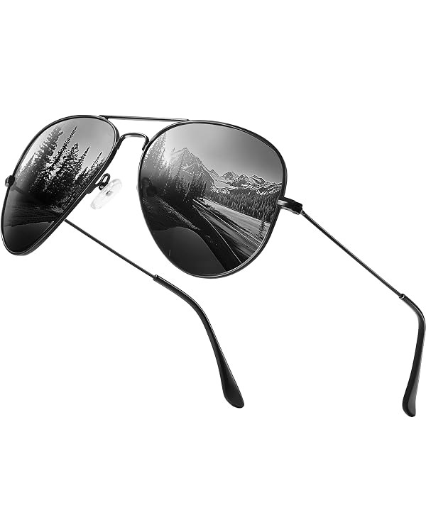 Classic Aviator Sunglasses for Men Womens Polarized UV Protection Driving Sunglasses | Amazon (US)