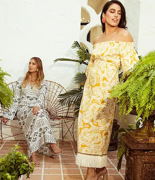 x The Nat Note Raney Off-the-Shoulder Printed Linen Blend Tie Waist A-Line Midi Dress | Dillard's