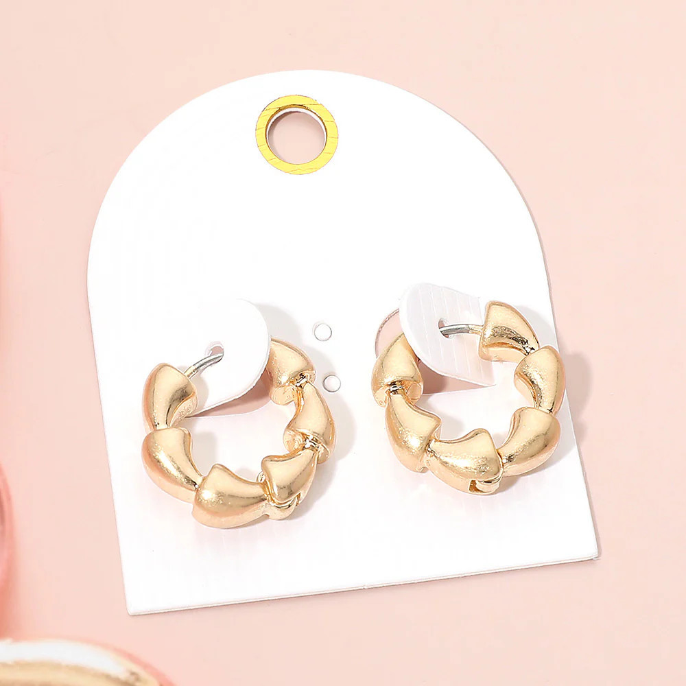 Chunky Textured Metal Hoop Earrings | Shop Simon