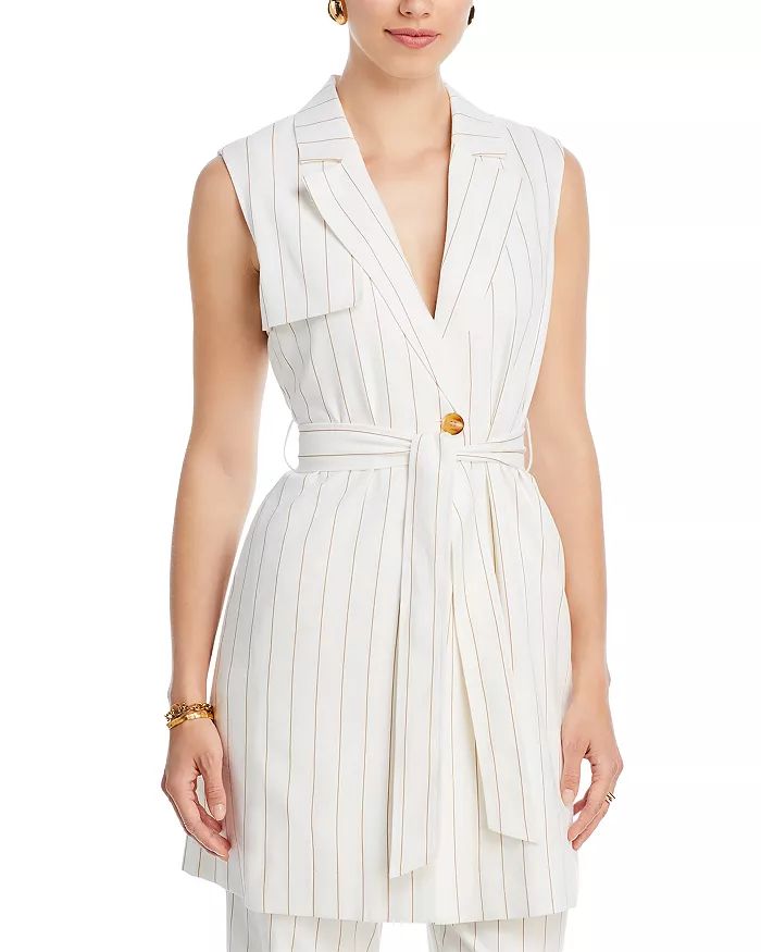 Striped Long Trench Vest | Bloomingdale's (US)