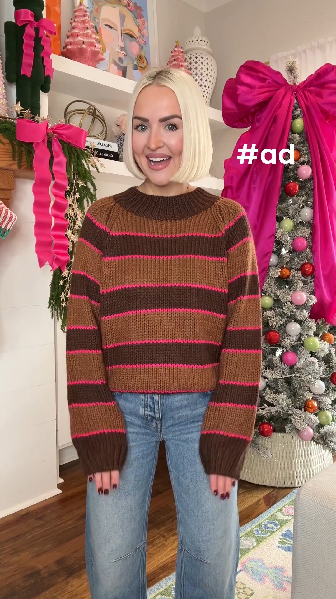  #ad #founditonamazon @amazon #winterfavorites2025
Brown stripe sweater: small (sized up from XS)
Blue velvet midi dress: small 
 

#LTKGiftGuide #LTKHoliday #LTKCyberWeek