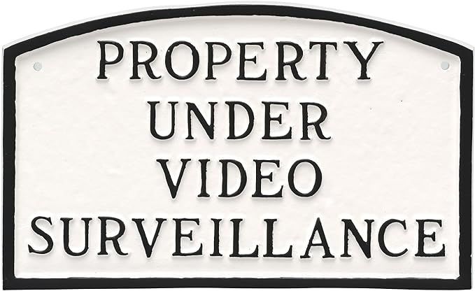 Montague Metal Products Property Under Video Surveillance Statement Plaque, White with Black Lett... | Amazon (CA)