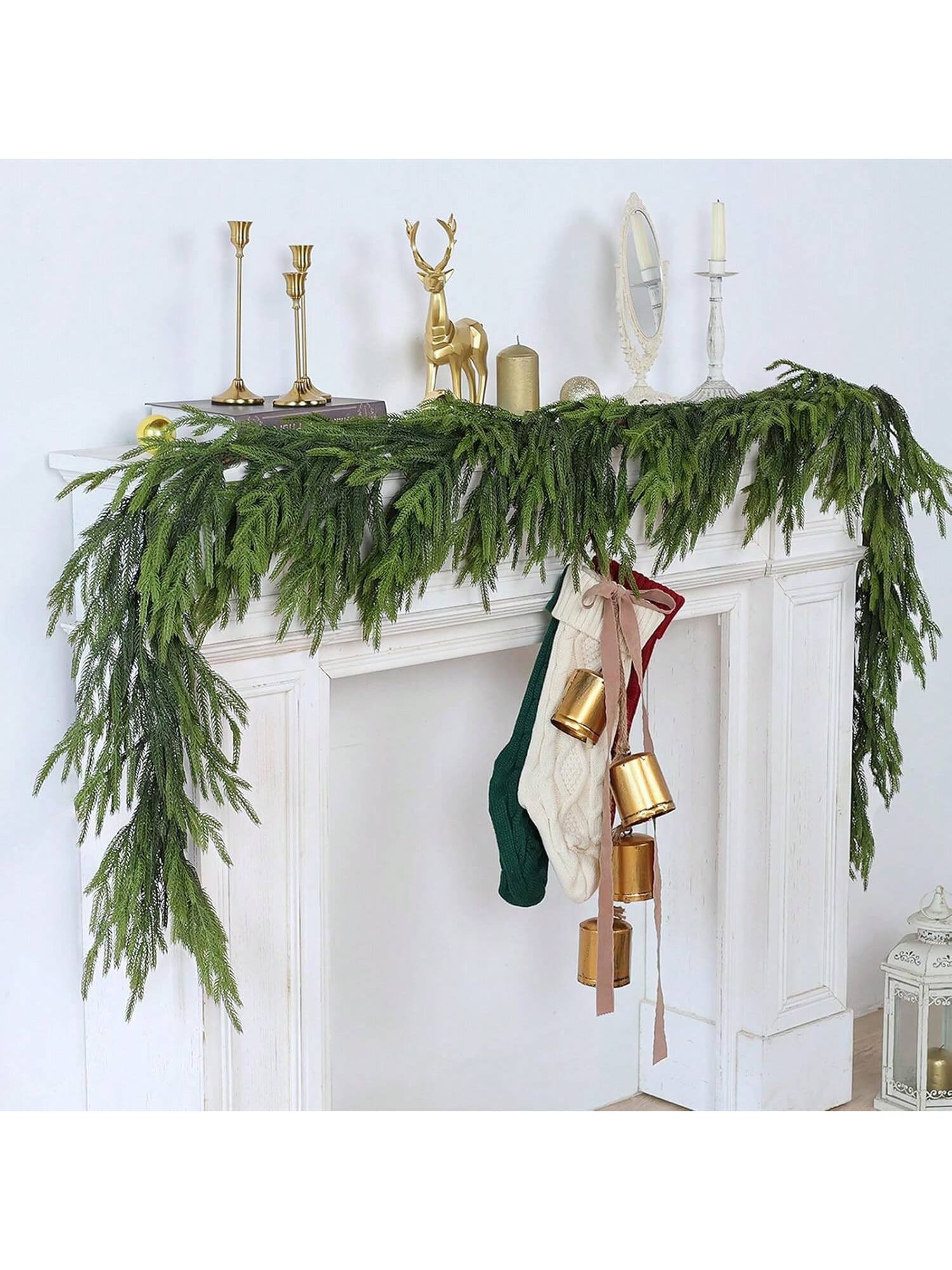Trends6FT Lifelike Norfolk Pine Garlands Winter Pine Garland Green Artificial Greenery Garland Fo... | SHEIN