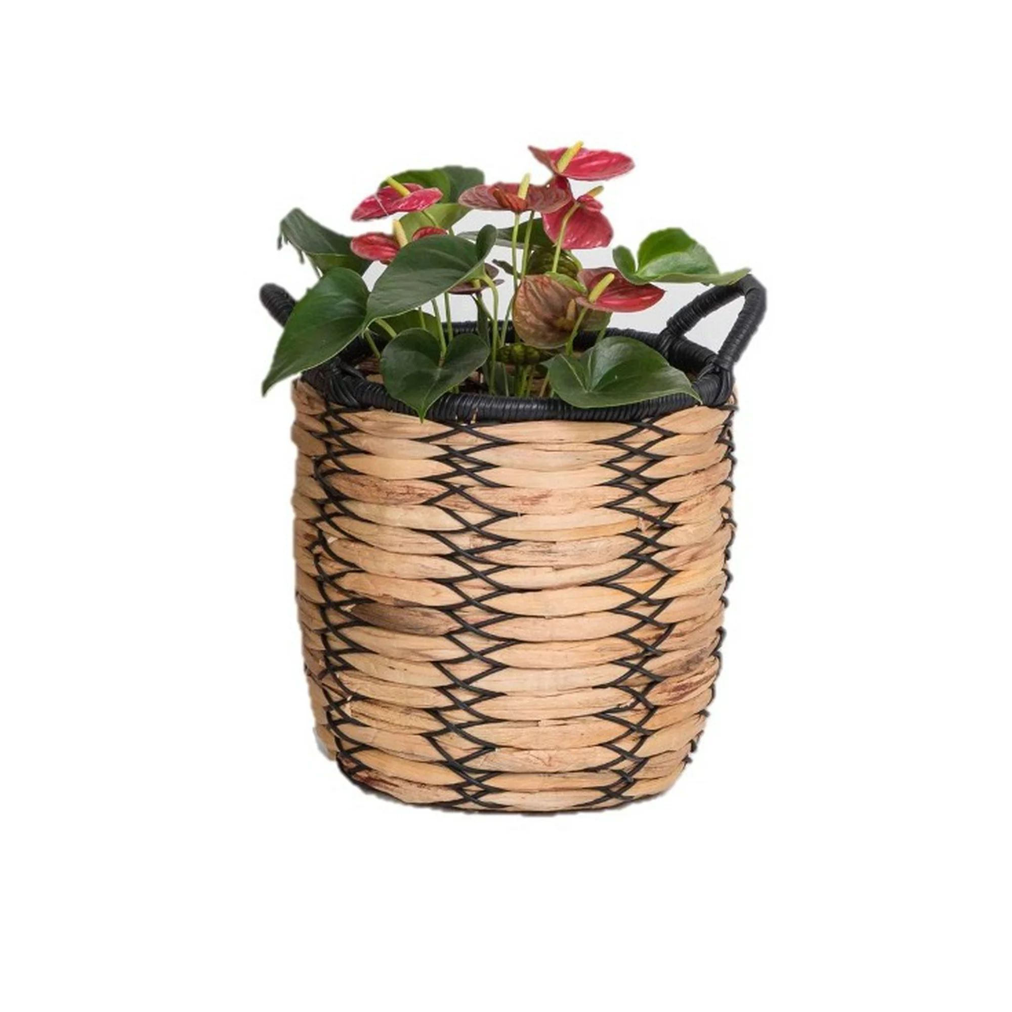 Better Homes & Gardens 12 Inch Claren Woven Water Hyacinth Basket Planter | Walmart (US)