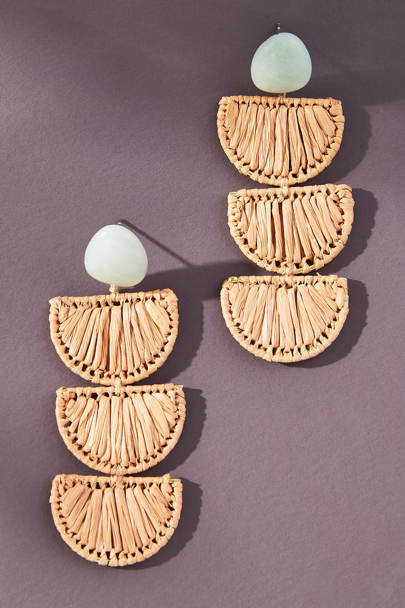 Raffia Half-Moon Drop Earrings | Anthropologie (US)