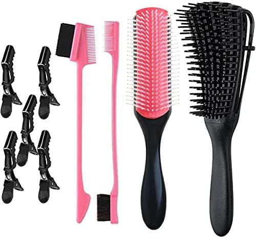 MRTREUP Detangling Brush For Curly Hair , Hair Brushes For Women Men 9-Row Cushing Nylon Bristle,... | Amazon (US)