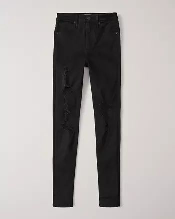 Ripped High Rise Super Skinny Jeans | Abercrombie & Fitch (US)