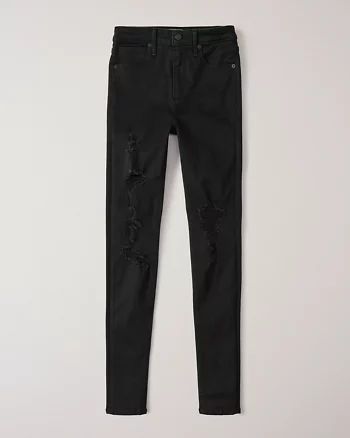 Ripped High Rise Super Skinny Jeans | Abercrombie & Fitch US & UK