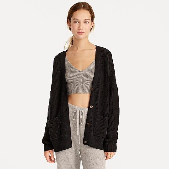 V-neck cotton-cashmere cardigan sweater | J.Crew US